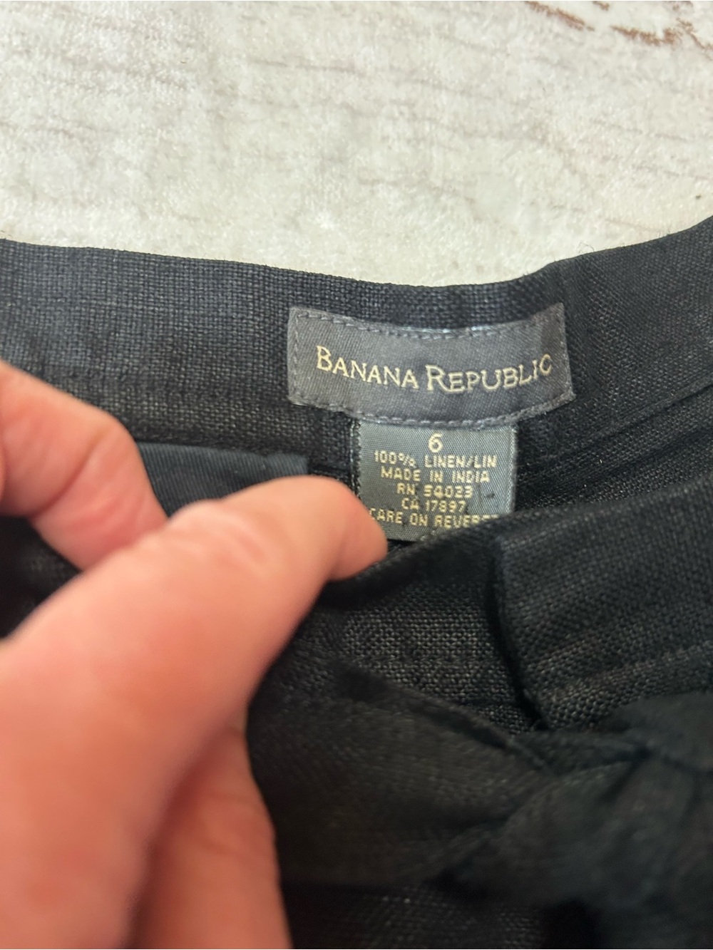 Banana Republic 100% Linen Black Tie Waist Wide Leg Pants 6 Coastal Quiet Luxury - Picture 4 of 4